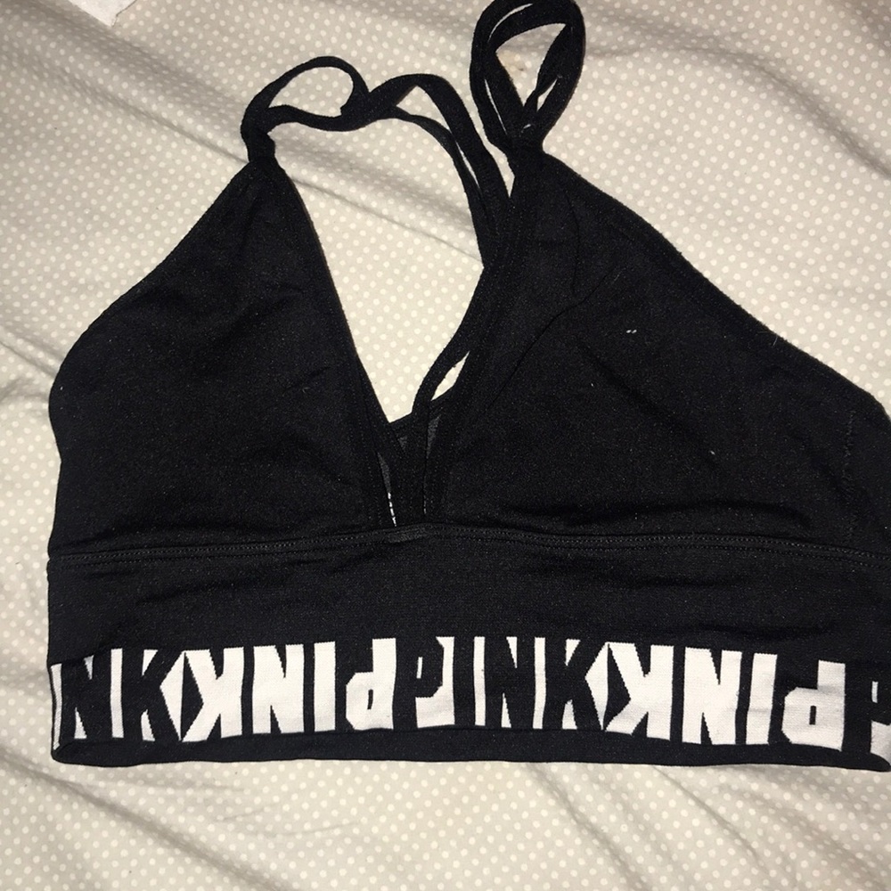 Pink sports bra